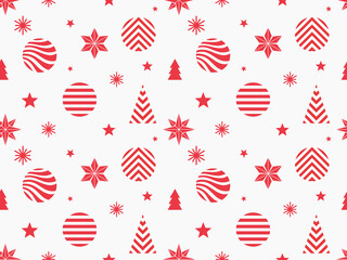 Wall Mural - christmas red seamless pattern.