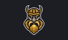 Gold Viking Sport Mascot Logo