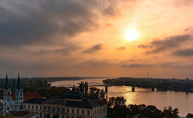 Sticker - Twilight over the Budapest city