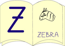 Book With The Letter Z And Zebra