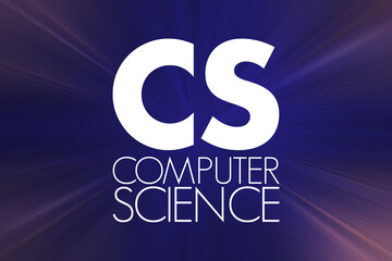 Poster - CS - Computer Science acronym, technology concept background