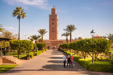 Wall Mural - Parc Lalla Hasna with koutoubia mosque in the background