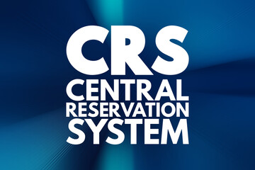 Poster - CRS - Central Reservation System acronym, technology concept background