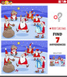 differences educational task for children with Christmas characters