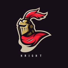 Knight mascot logo design vector with modern illustration concept style for badge, emblem and t-shirt printing. Medieval knights for sport or gaming