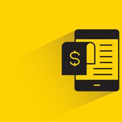 Canvas Print - mobile payment and receipt for point of sale concept on yellow background