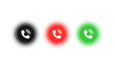 Poster - Answer and decline button. Icon for website design, mobile app, ui. Vector EPS 10. Isolated on white background