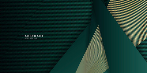 Green gold abstract presentation background with golden lines. Vector illustration design for presentation, banner, cover, web, flyer, card, poster, wallpaper, texture, slide, magazine