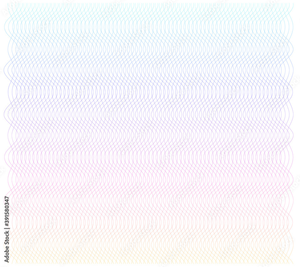 Soft rainbow color. Linear background. Design elements. Poligonal lines. Guilloche - obrazy, fototapety, plakaty 
