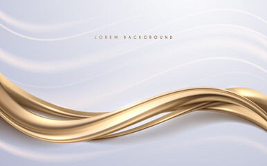 Wall Mural - Abstract gold line on white background