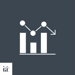 Wall Mural - bar chart related vector glyph icon. isolated onblack background. vector illustration.