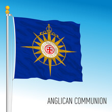 Anglican Communion Church Flag, UK, Vector Illustration