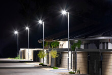 Small Street With Bright Led Lighting