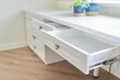 Furniture, white table, open top secretaire drawer.