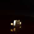 © Vadim - Gold Western cowboy hat icon isolated on brown background. Minimalism concept. 3d illustration 3D render.