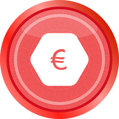 Poster - web icon on cloud with euro eur money sign button