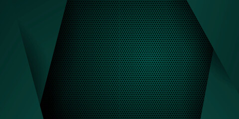 Poster - Dark green abstract metallic presentation background