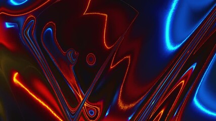 Poster - Changing streaks on a liquid background, Computer generated. Abstract neon shapes. 3d rendering