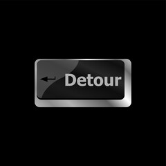 Poster - computer keyboard with detour key - technology background