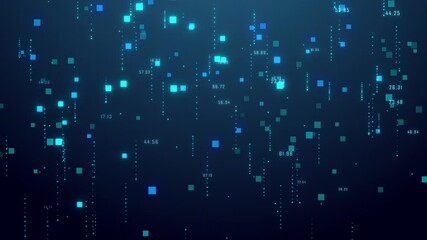 Poster - Science and technology background of particles and digital data network connections
