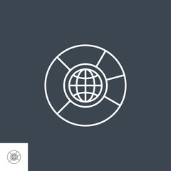 Wall Mural - seo data related vector thin line icon. isolated on black background. editable stroke. vector illust
