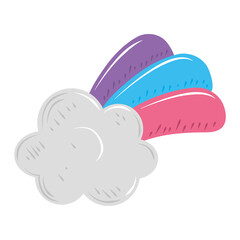 Sticker - cute rainbow cloud cartoon decoration icon