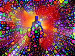Canvas Print - colors of soul. spirit or aura. vivid painting. 3d rendering