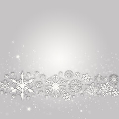 Wall Mural - Grey Winter Background with snowflakes for your own creations