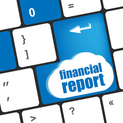 Aufkleber - keyboard key with financial report button. computer keyboard