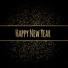 Wall Mural - Happy New Year 2021. Festive background design with gold text and frame.