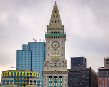One Of Four Clock Faces Of An Historic Boston Tower