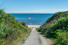 A Trail Down To The Beach In Plymouth, MA