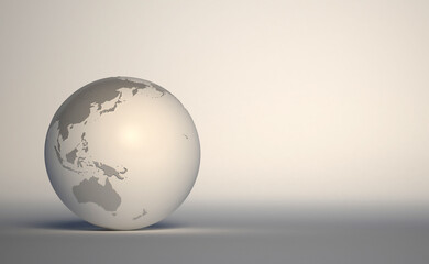 Wall Mural - 3d monochrome asia map of earth for graphic design background.