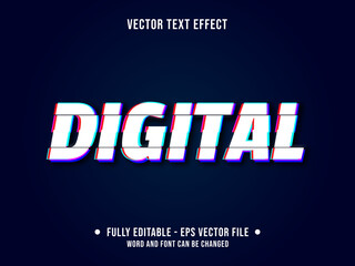 Wall Mural - editable text effect - digital glitch error color gradient modern style