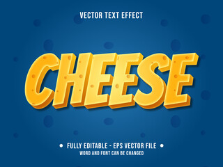 Wall Mural - editable text effect - cheese yellow and orange color gradient modern style