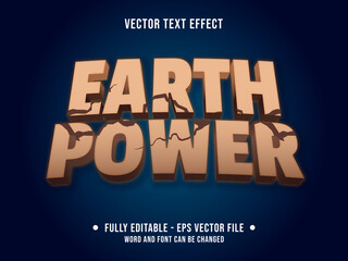 Wall Mural - editable text effect - earth power cracked brown and color gradient modern style