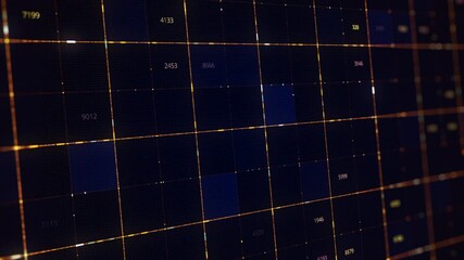 Aufkleber - Abstract digital background with matrix of numeric values. Animation. Futuristic big data, information technology concept, motion graphics for abstract data center.