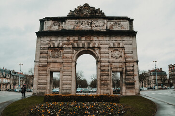 Sticker - NANCY, FRANCE - Oct 28, 2020: Beautiful landscape shot of the arc du triumphe in nancy