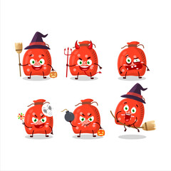 Canvas Print - Halloween expression emoticons with cartoon character of red santa bag