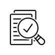 Black line icon for assess