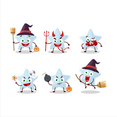 Poster - Halloween expression emoticons with cartoon character of blue star