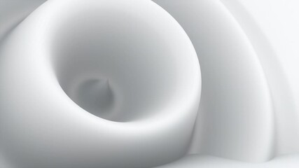 Poster - Abstract white shape with impulse circular waves, computer generated. 3d rendering of fractal backdrop