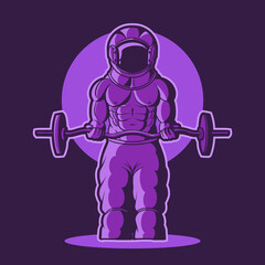 Wall Mural - astronaut gym vector illustration