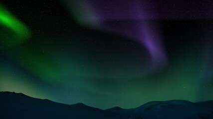 Wall Mural - aurora against the foreground of the icy mountain plains at night