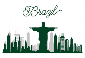 Poster - cityscape brazil skyline scene icon