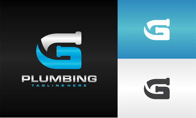 Canvas Print - letter G plumbing logo