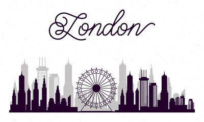 Sticker - cityscape london skyline scene icon