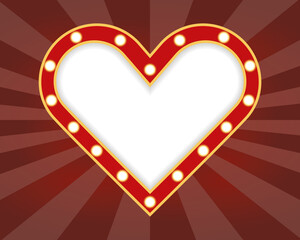 Sticker - retro Light heart figure frame