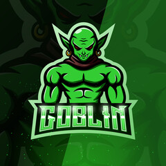 Green goblin mascot esport logo design