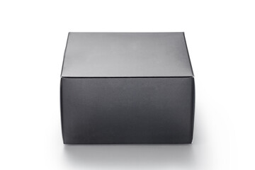 Wall Mural - Black paper box isolated on white background